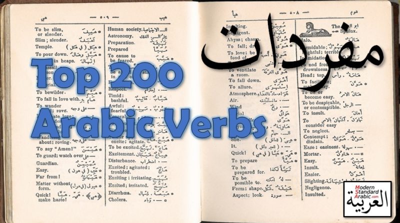 vocab top 160 arabic verbs learn study msa