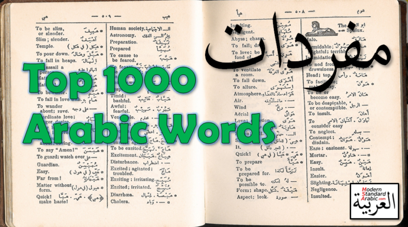 vocab top 1000 arabic words to learn and master msa